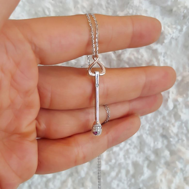 Pendentif passion 2 ors - Allumette Love on Fire - Diamants, rubis - 4