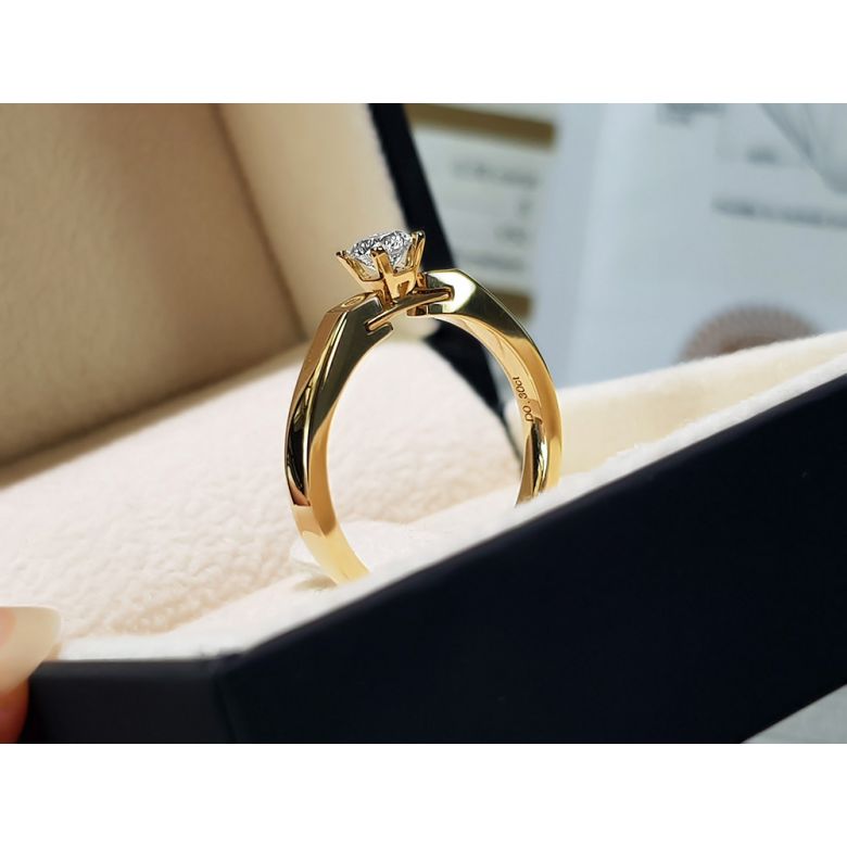 Bague solitaire or jaune - Diamant 0.30ct - 11