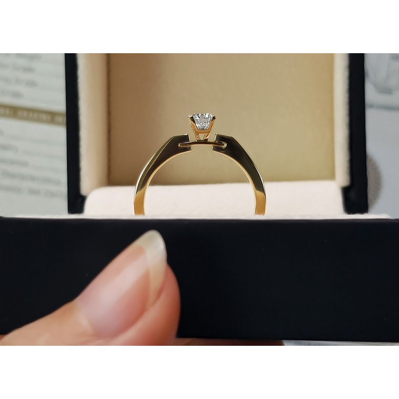 Bague solitaire or jaune - Diamant 0.30ct - 8