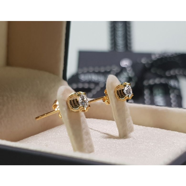 Puces diamants griffes taille brillant 0.20 carat. Personnalisables - 7