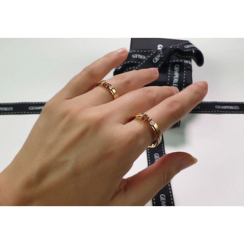 Alliances I DO - Alliances duo d'Or jaune et diamants - 9