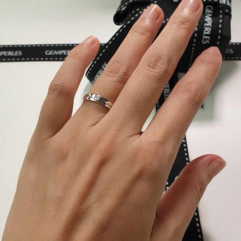 Alliance diamant or blanc - Alliance pour Elle - 2