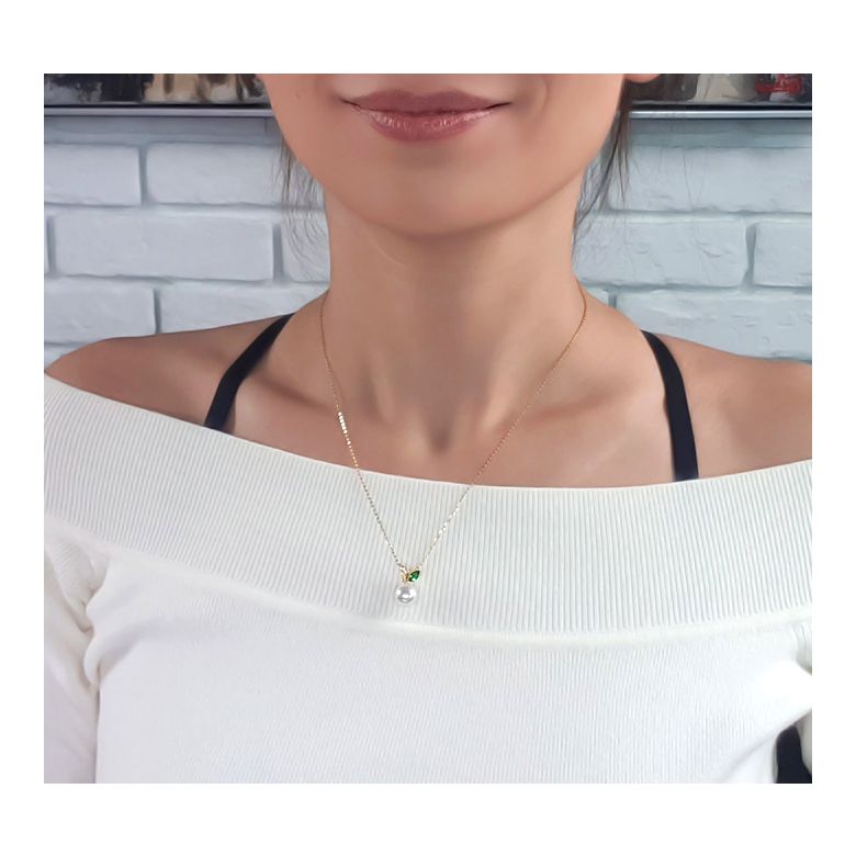 Pendentif perle Akoya. Or jaune, diamants et Péridot - 2