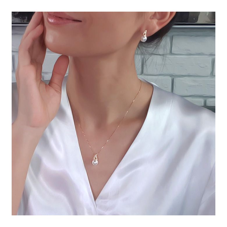 Pendentif perle du Japon Akoya. Michiko. Or jaune et diamants - 7