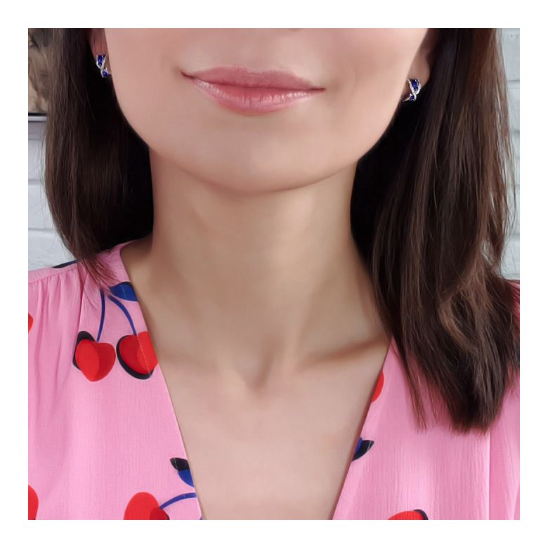 Boucles Oreilles sens de nos vies. En saphirs, diamants et Or blanc - 9