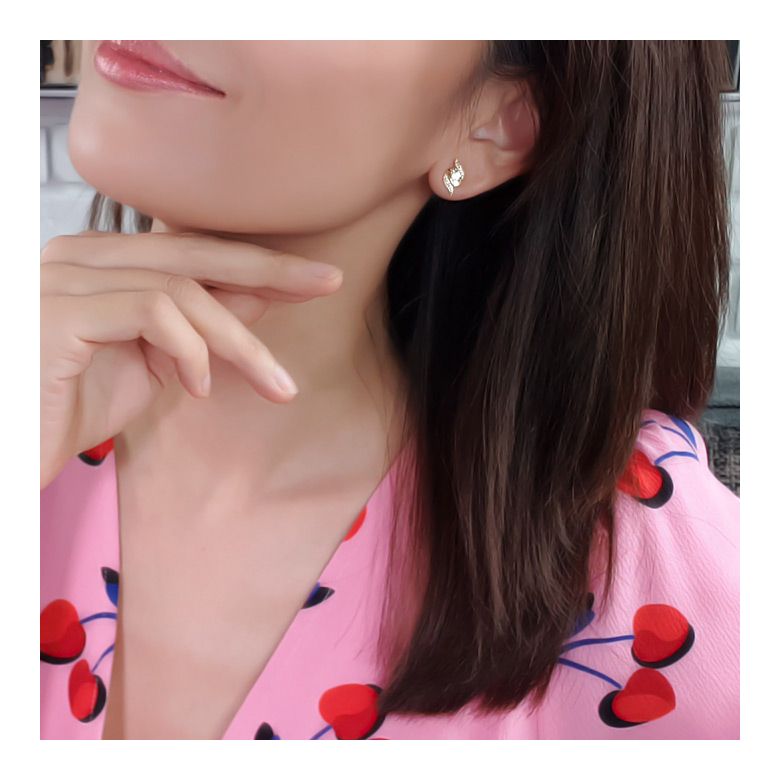 Boucles d'oreilles pendantes. Or jaune Diamants. Carat personnalisable - 2
