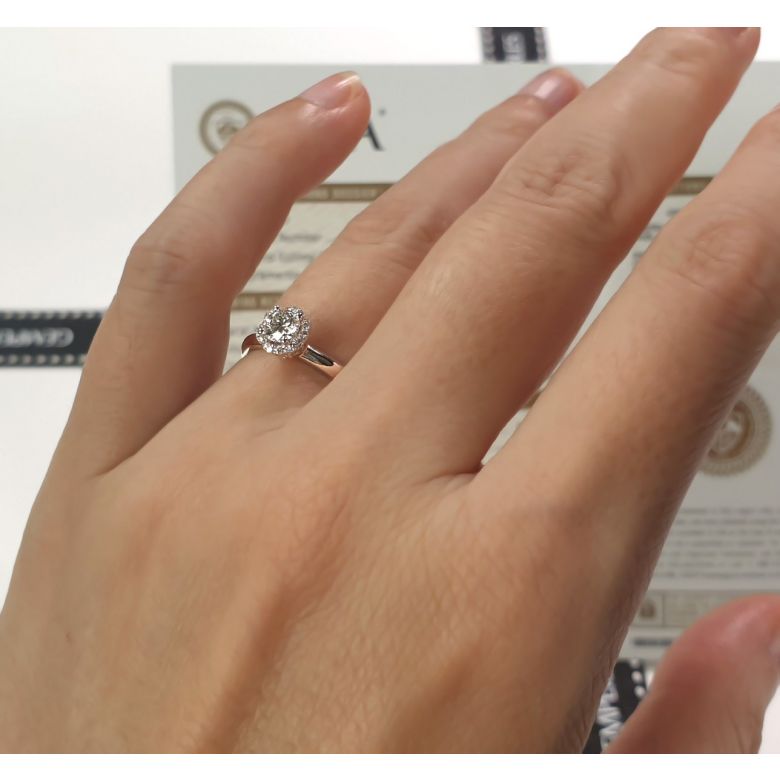 Solitaire Captivante Renoncule - Bague Diamanté & Or Blanc | Gemperles - 8