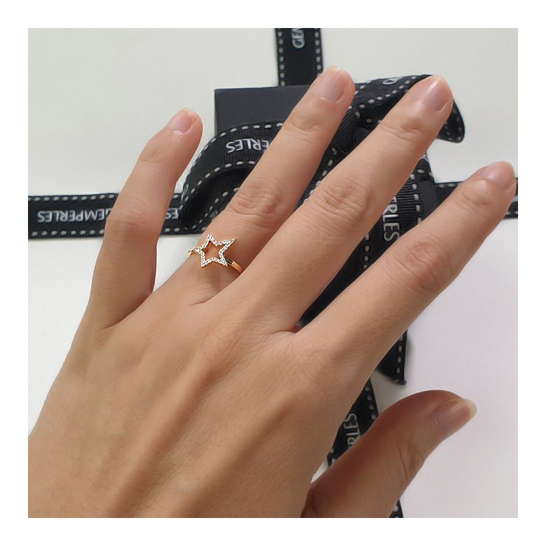 Bague Étoile Or jaune 18cts. 30 diamants 0.060ct - 8