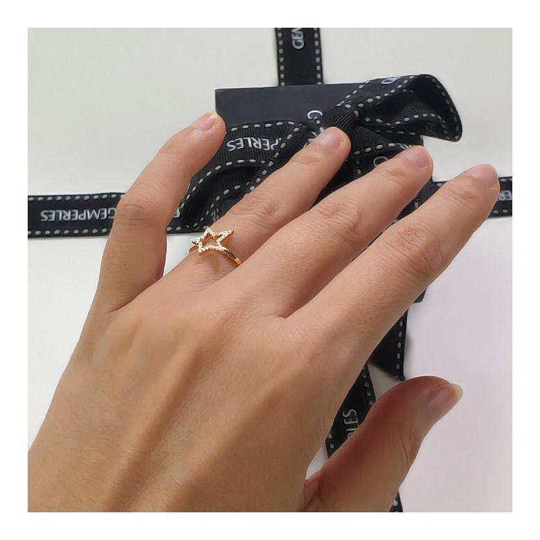 Bague Étoile Or jaune 18cts. 30 diamants 0.060ct - 3