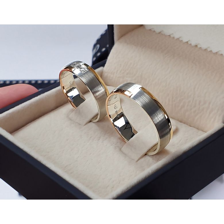 Alliance - Or jaune Or blanc - Or rose - 3 ors - Homme - 8