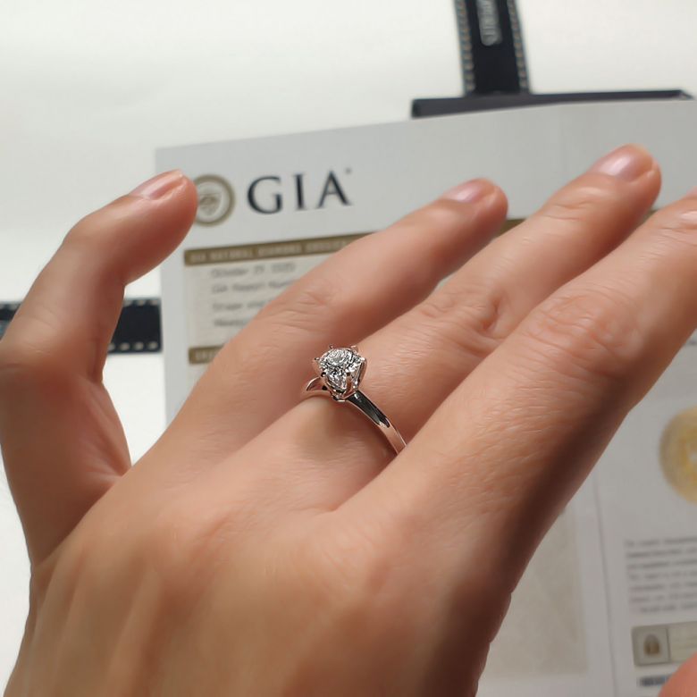 Bague Solitaire Brillant - Monture Or Blanc Timeless | Gemperles - 4