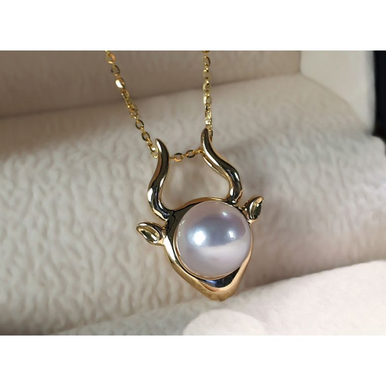 Pendentif Zodiaque. Perle Akoya, Or jaune 18cts - 3