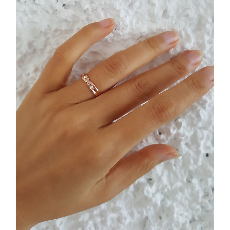 Alliance mariage diamants or rose Femme | Constance - 4