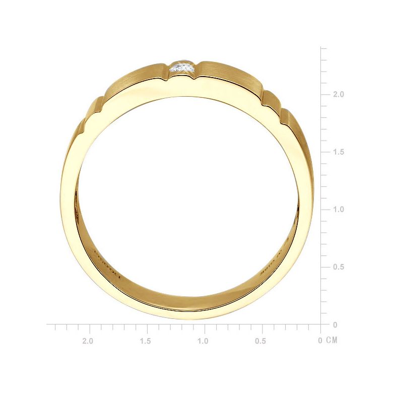 Bague dentelée pour homme or jaune brossé et poli 18 carats, Diamant | Hamlet - 3