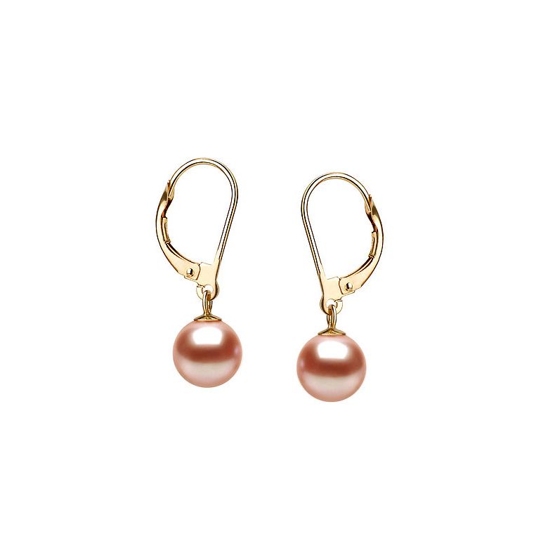 Boucles d'oreilles - Perles de culture - Perle rose - Eau douce - 1