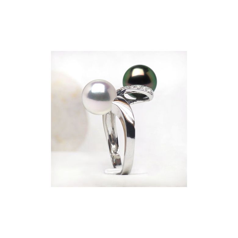 Bague Florina Or Blanc, Perle de Tahiti & Akoya | Gemperles - 3