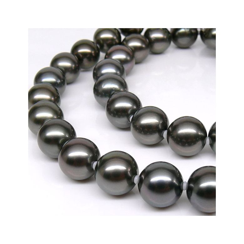 Collier perles de Tahiti noires - Perle de culture Polynésie 9/10mm - 2