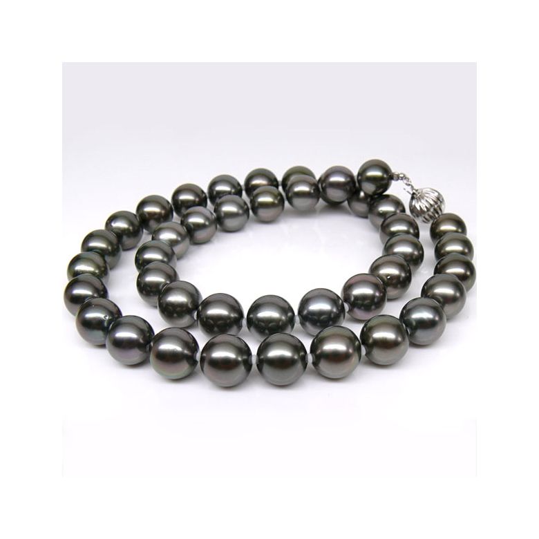 Collier perles de Tahiti noires - Perle de culture Polynésie 9/10mm - 4
