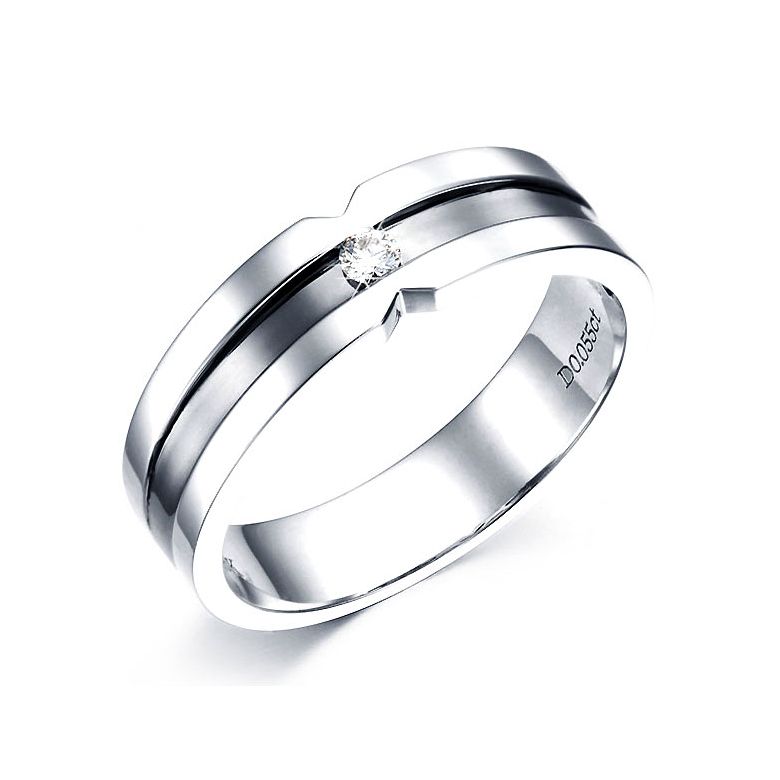 Bague Homme en Or blanc et  Diamant 0.055ct | Horace - 1