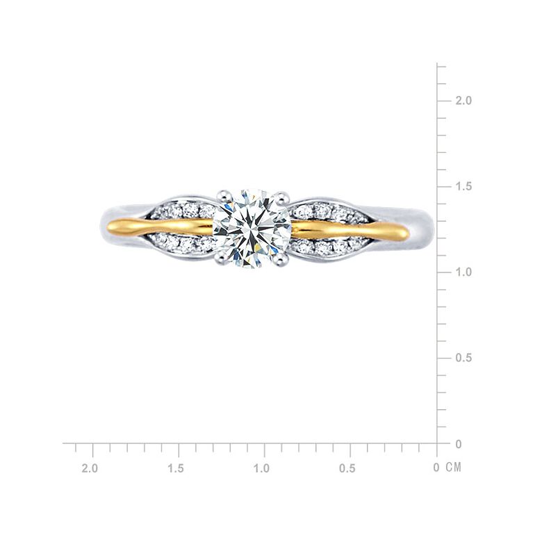 Bague de Fiancaille Cassandre - Solitaire Accompagnée Or Blanc & Jaune | Gemperles - 3