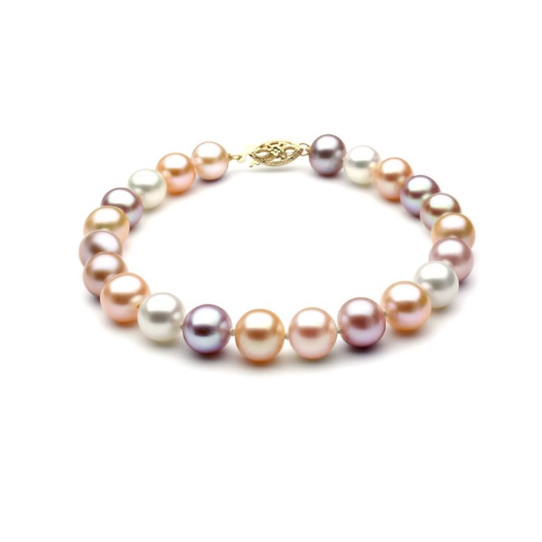 Bracelet perles de Chine - Perles multicolores d'eau douce - 6.5/7mm - 1