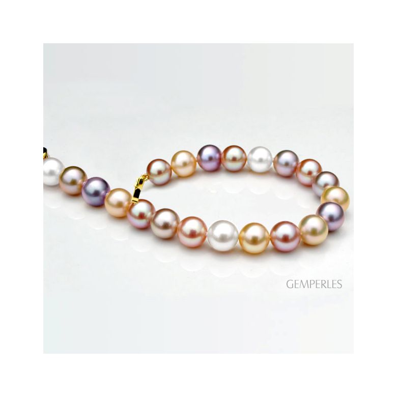 Bracelet perles multicolores - Bracelet perle d'eau douce - 7.5/8mm - 2