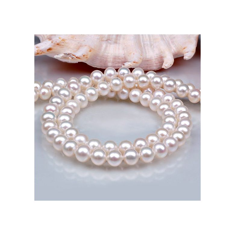 Collier perles 2 rangs - Collier perles mariage - 6.5/7mm - 6