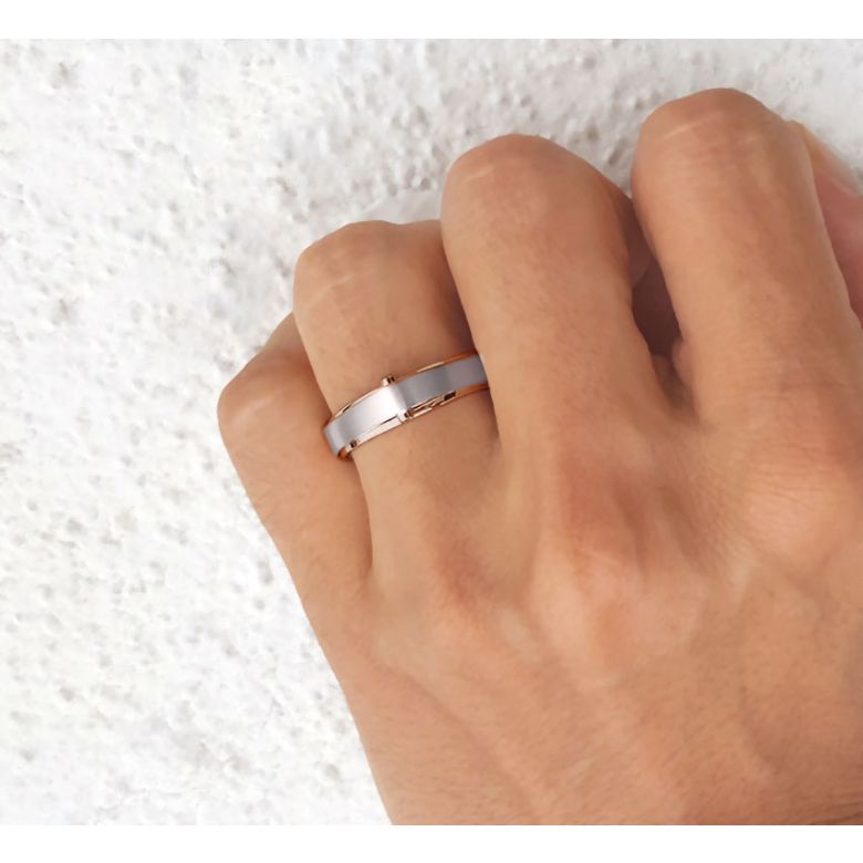 Bague Homme en Diamants, Or blanc et rose | Montserrat - 2