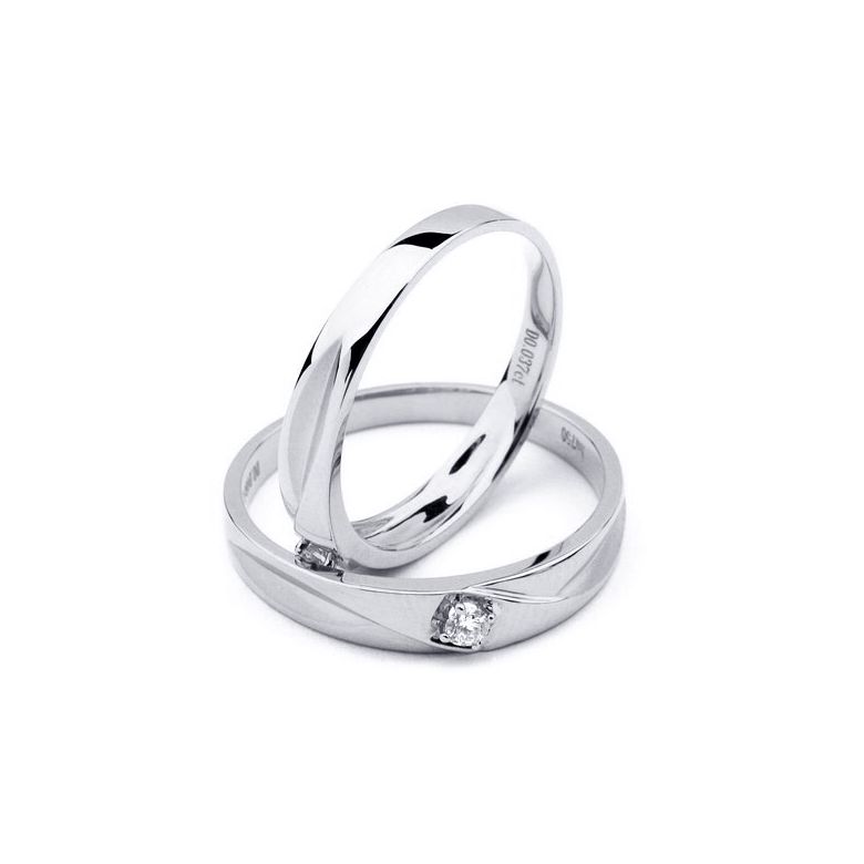 Alliances diamants or blanc - Alliances Duo - 3