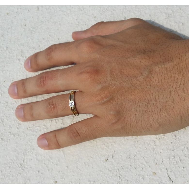 Bijouterie alliance mariage - Alliance Femme - Or blanc et jaune - 4