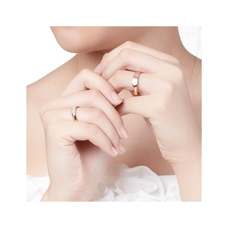 Alliances Couple - Or Rose - Diamants - 2