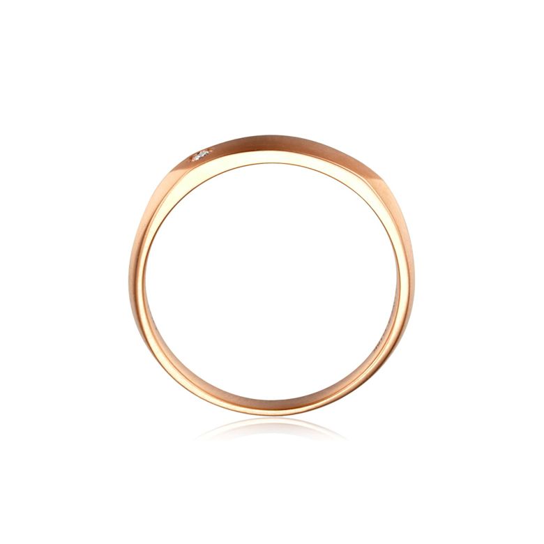 Alliance homme taillée en oblique - Or rose 750/1000, Diamant | Karasek - 5