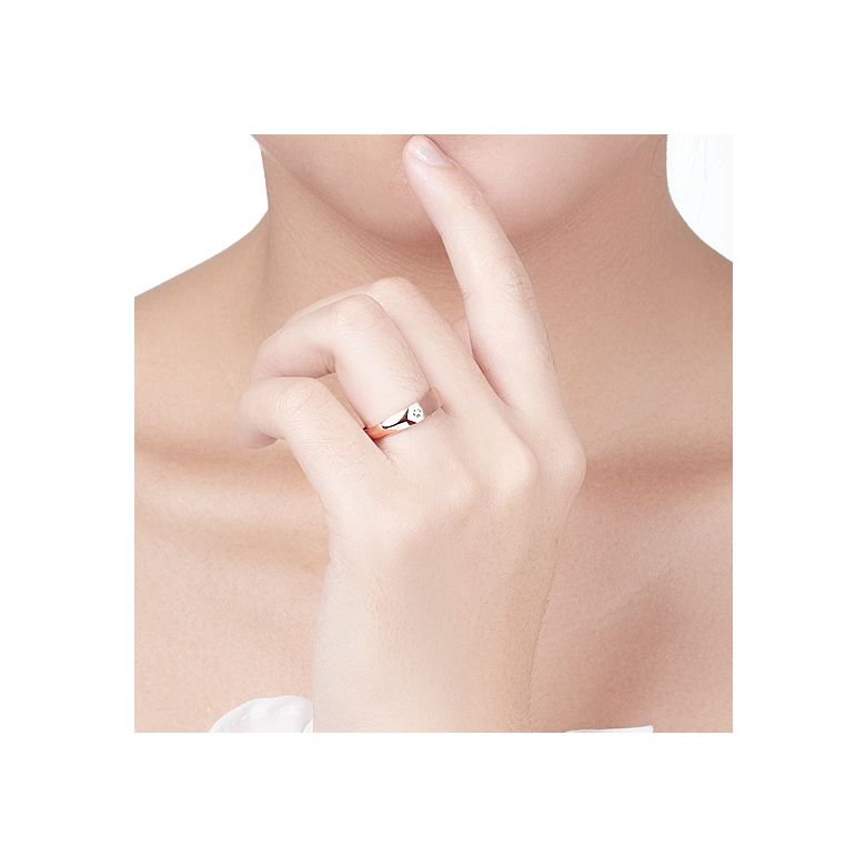 Alliance homme taillée en oblique - Or rose 750/1000, Diamant | Karasek - 3