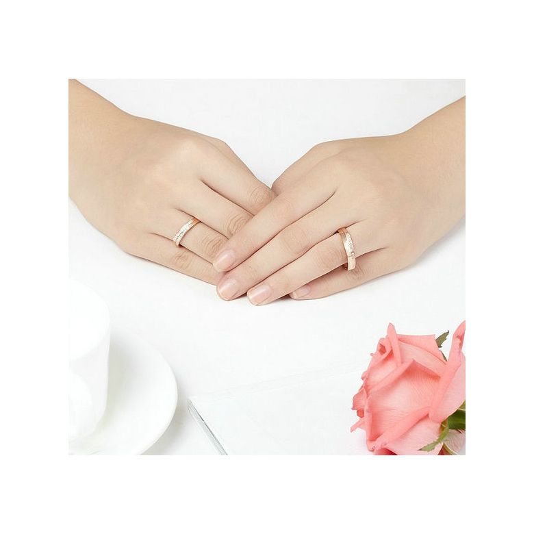 Alliances Homme et Femme en Or Rose 18cts et Diamants - 2
