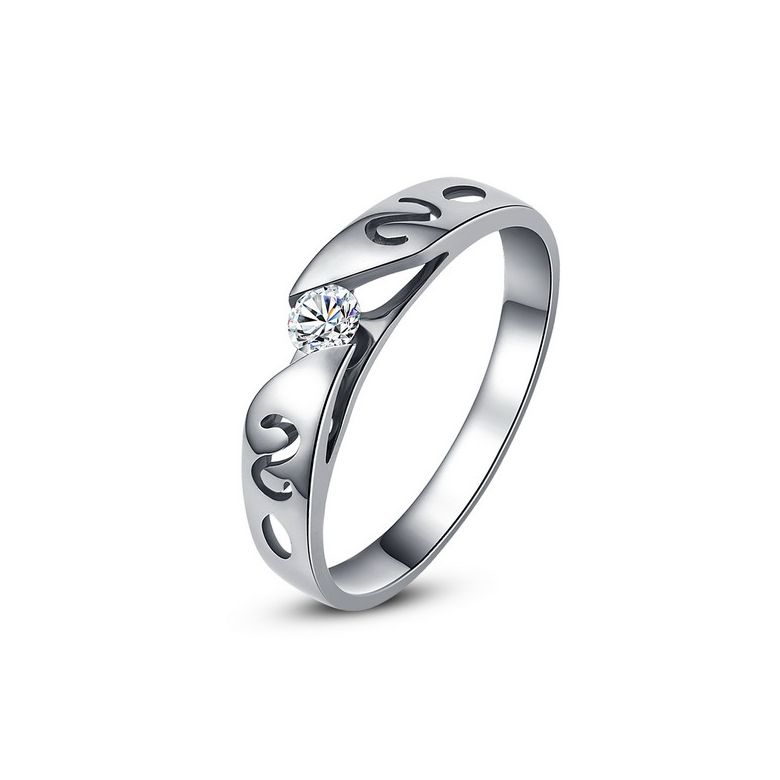 Mon alliance de mariage - Alliance originale or blanc, diamant - Femme - 1