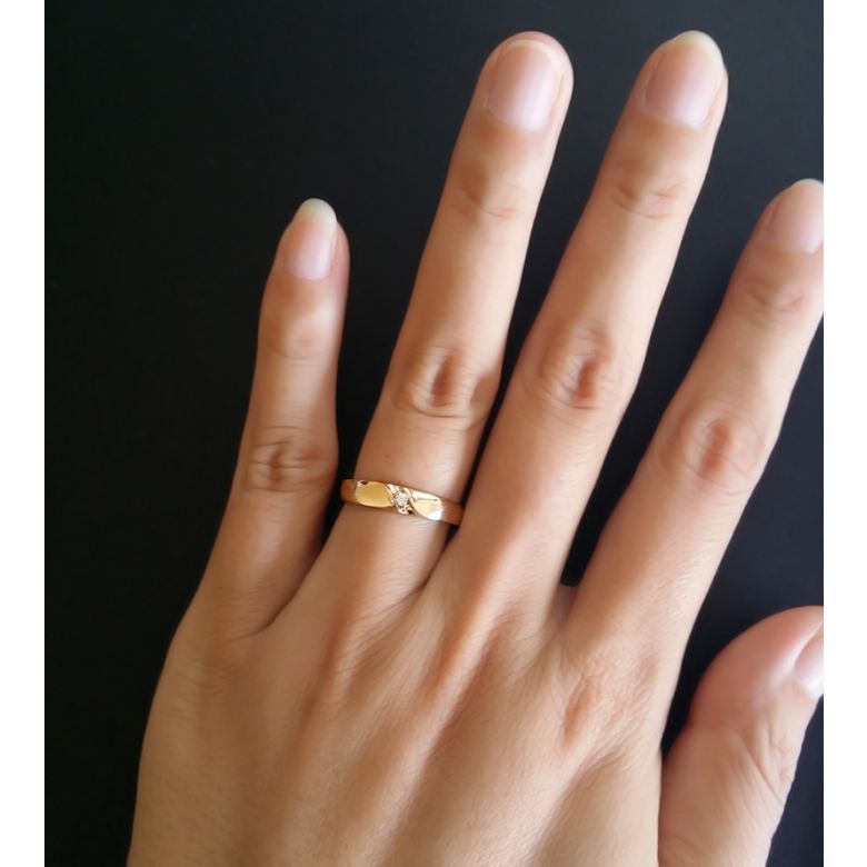 Alliance mariage - Platine - Diamant - 5