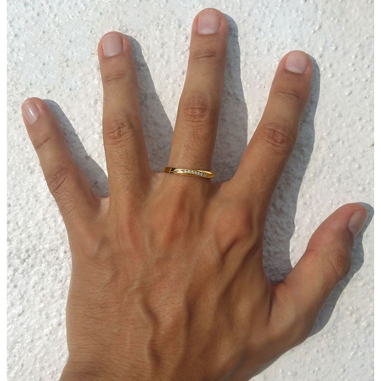 Alliances or mariage - Alliances diamants - Or jaune, Couple - 4