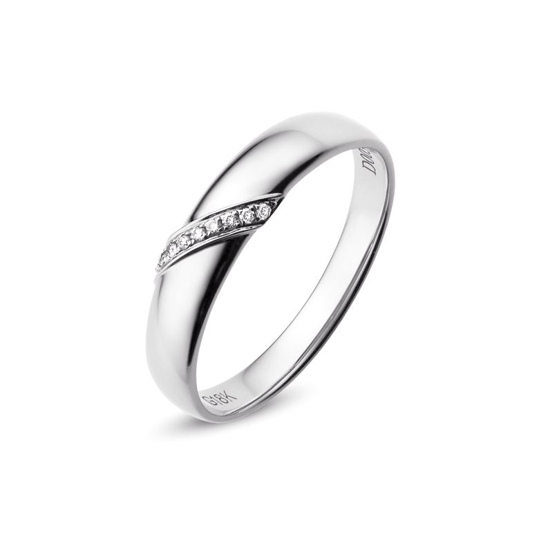 Alliance de Mariage Homme Sacha - Platine & Diamants - 1