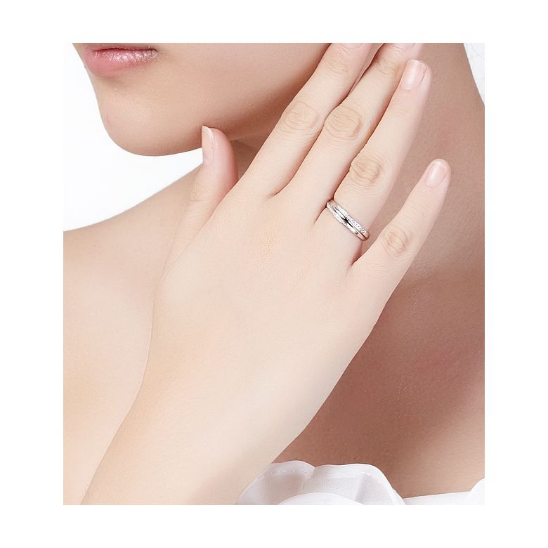 Alliance Femme. Or blanc. Diamants 0.11ct - 2