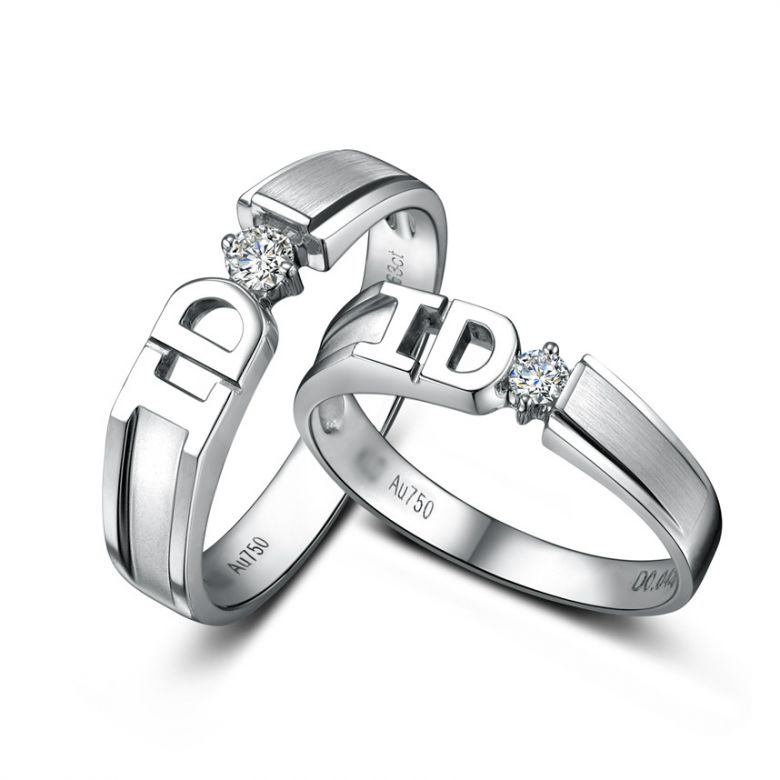 Alliances I DO - Alliances duo d'Or blanc et diamants - 1