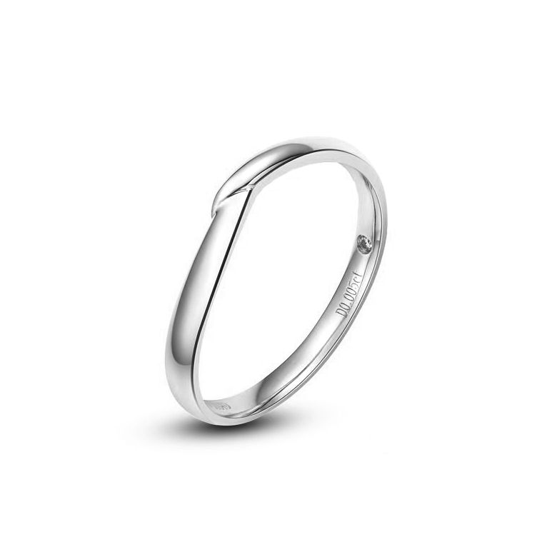 Alliance bague facettée - Alliance diamant Homme - Platine - 1