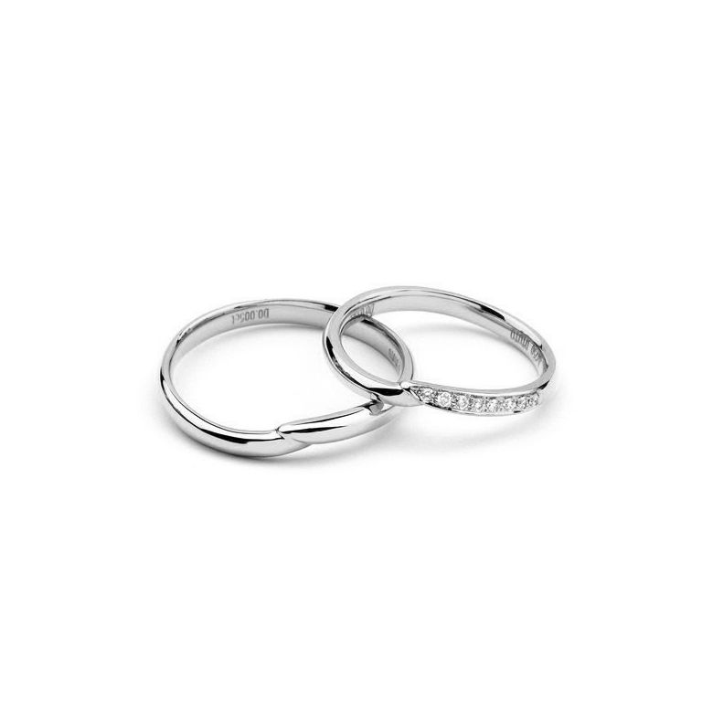 Alliances  diamants - Duo d'alliances-platine - 2