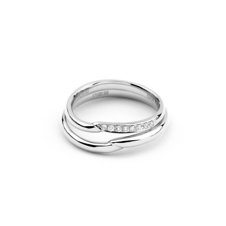 Alliances  diamants - Duo d'alliances-platine - 3