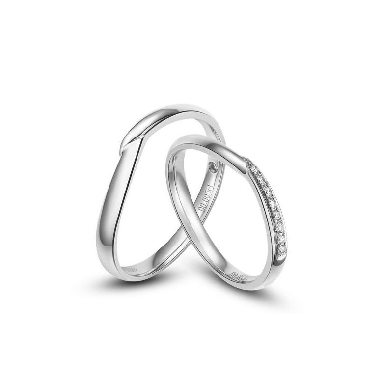 Alliances  diamants - Duo d'alliances-platine - 1
