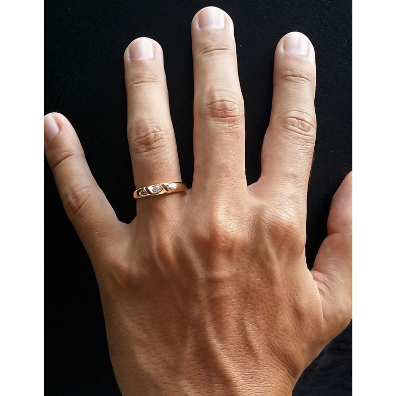 Bijoutier alliance de fiançaille - Alliance Femme diamant - Or jaune - 4