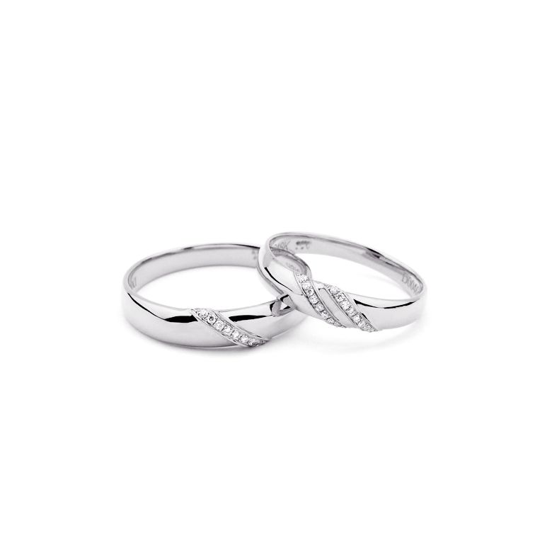 Alliance de Mariage Homme Sacha - Platine & Diamants - 2