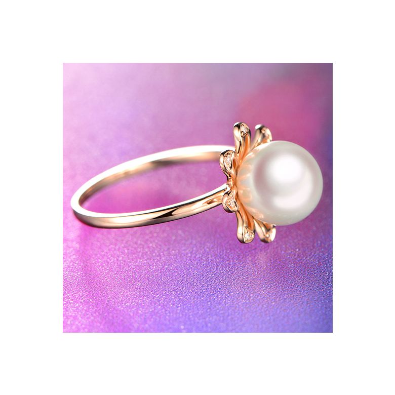 Bague fleur des neiges. Or rose, pétales de diamants - 6