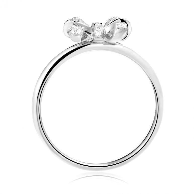 Bague petit noeud Or blanc 18cts. Diamants 0.080ct - 9
