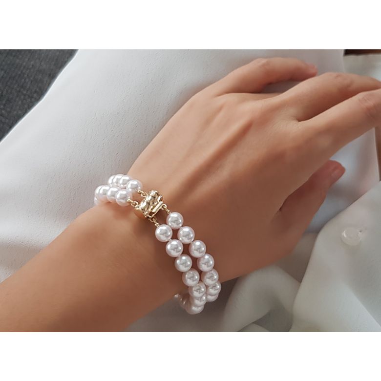 Bracelet 2 rangs de perles Akoya du Japon - 7/7.5mm, AAA - 1