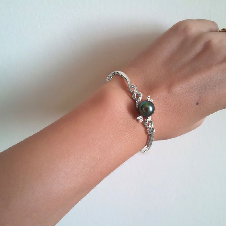 Bracelet perle de Tahiti noire - 10/11mm - GEMME - 4